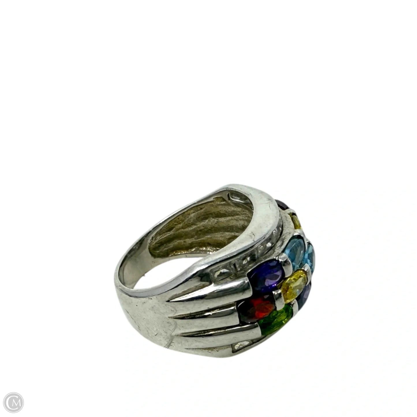 Sinatra Simulated Diamond Multi Gem & Sterling Silver Ring, Size: 8