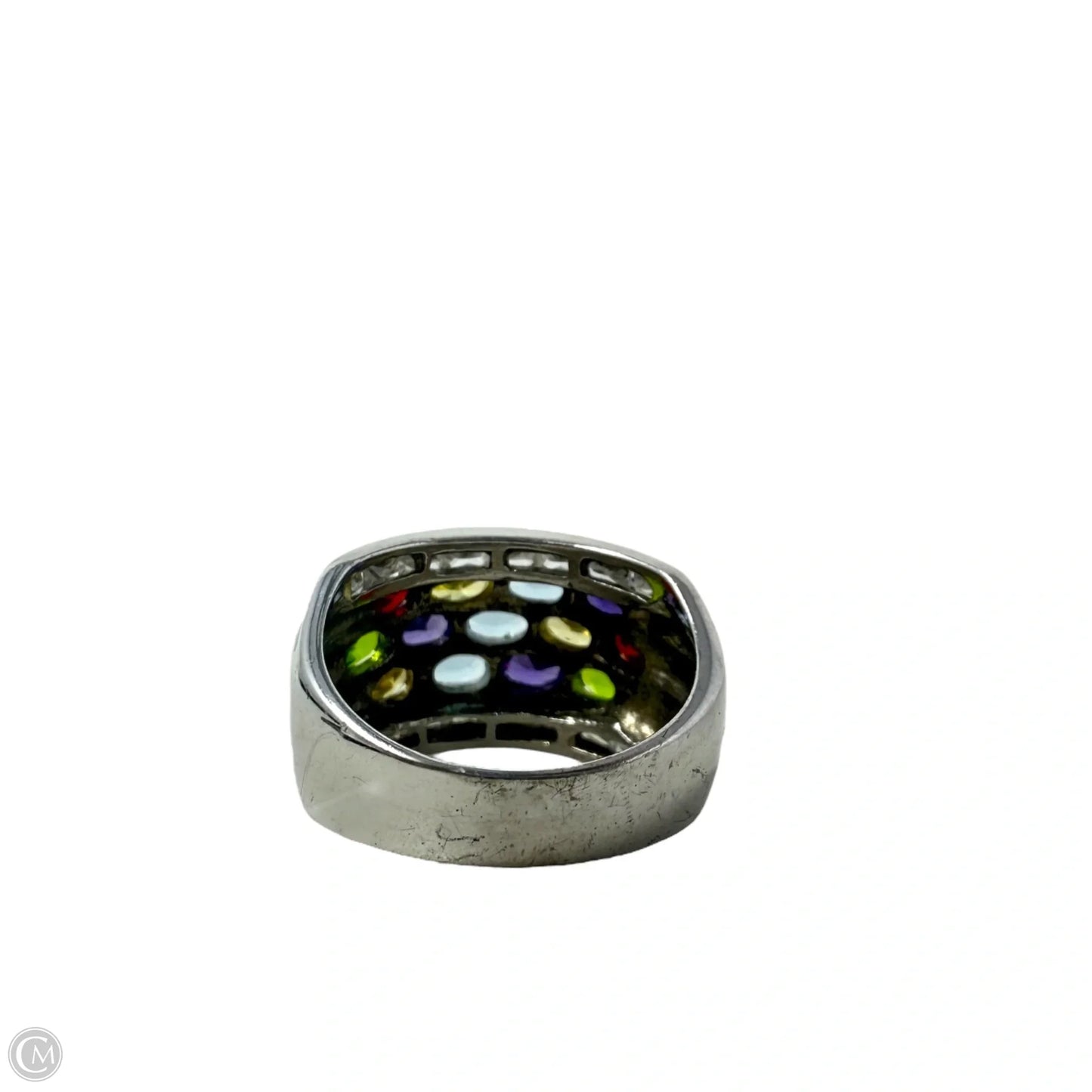Sinatra Simulated Diamond Multi Gem & Sterling Silver Ring, Size: 8