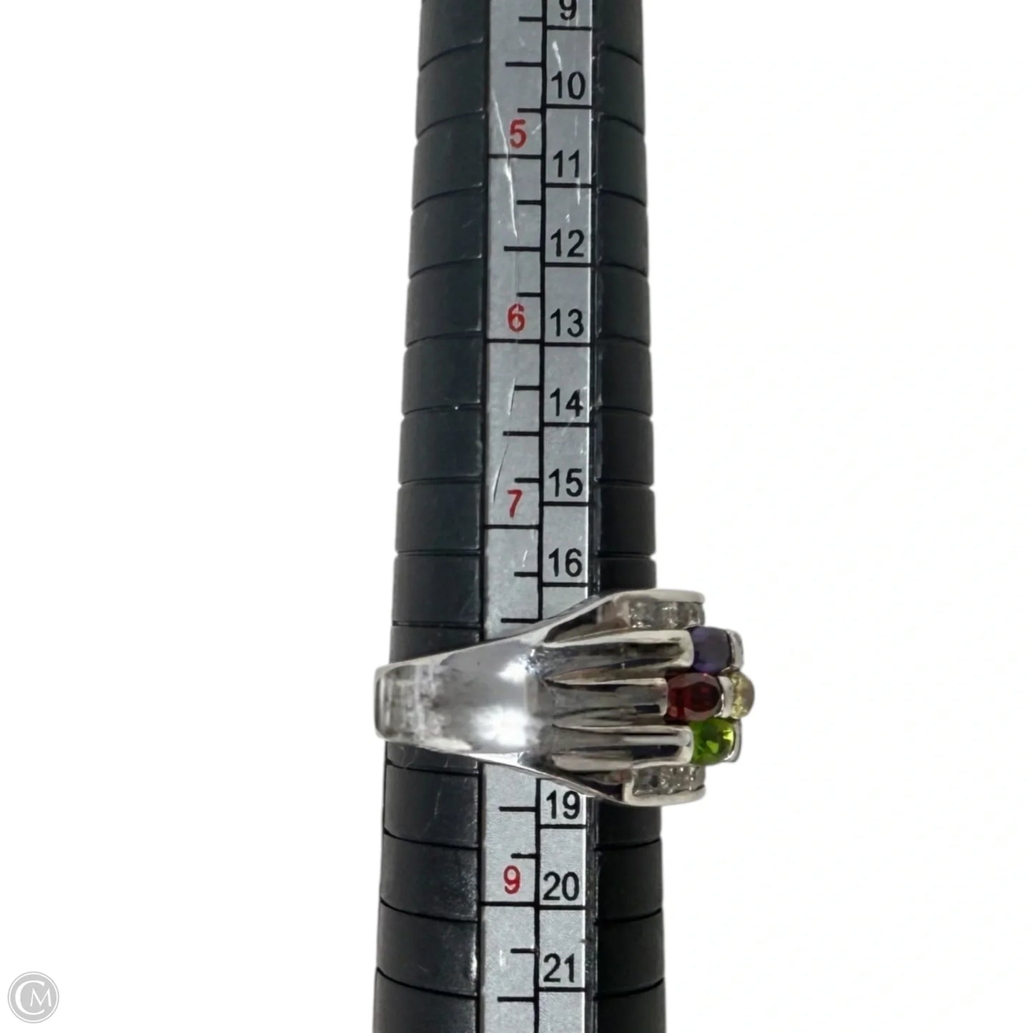 Sinatra Simulated Diamond Multi Gem & Sterling Silver Ring, Size: 8