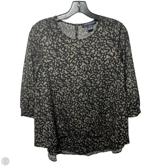 Top 3/4 Sleeve By French Connection In Black & Green, Size: 4
