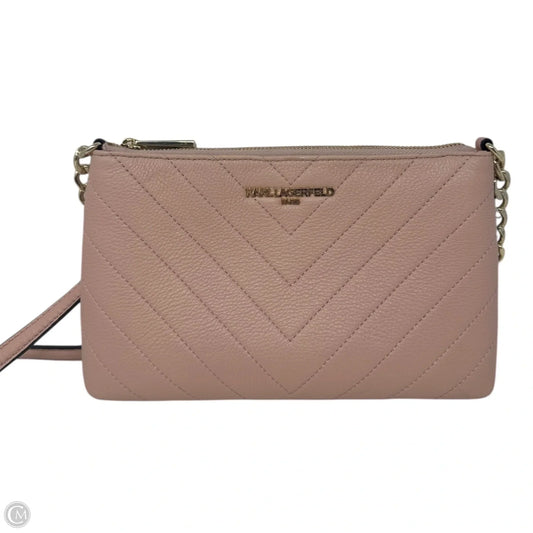 Quilted Crossbody Handbag Designer By Karl Lagerfeld, Size: Small