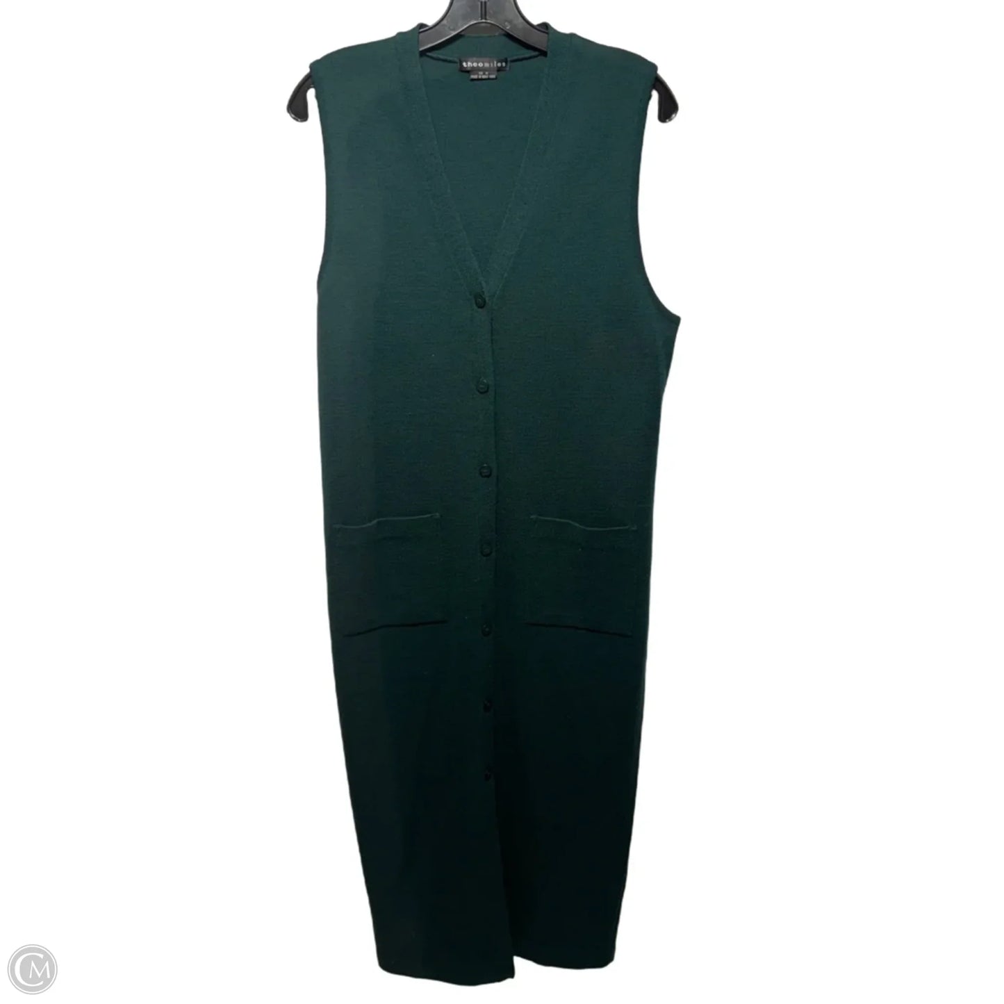 Long Sweater Cardigan By Theo Miles In Green, Size: M