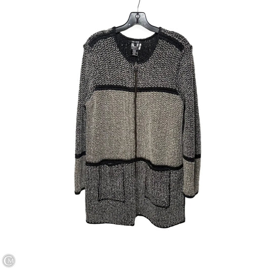 Sweater Cardigan By Nic + Zoe In Black & White, Size: L