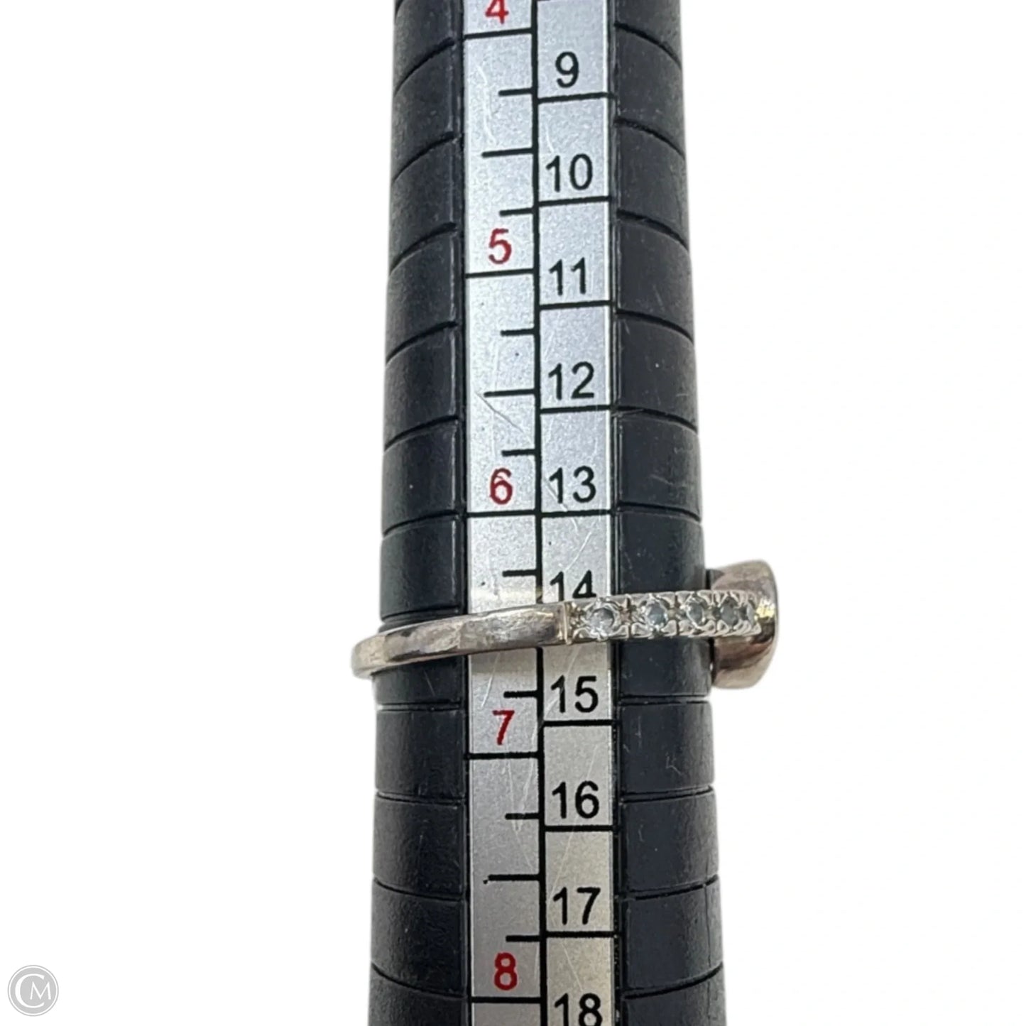 Sterling Silver Heart Ring With Clear Stones, Size: 6.5