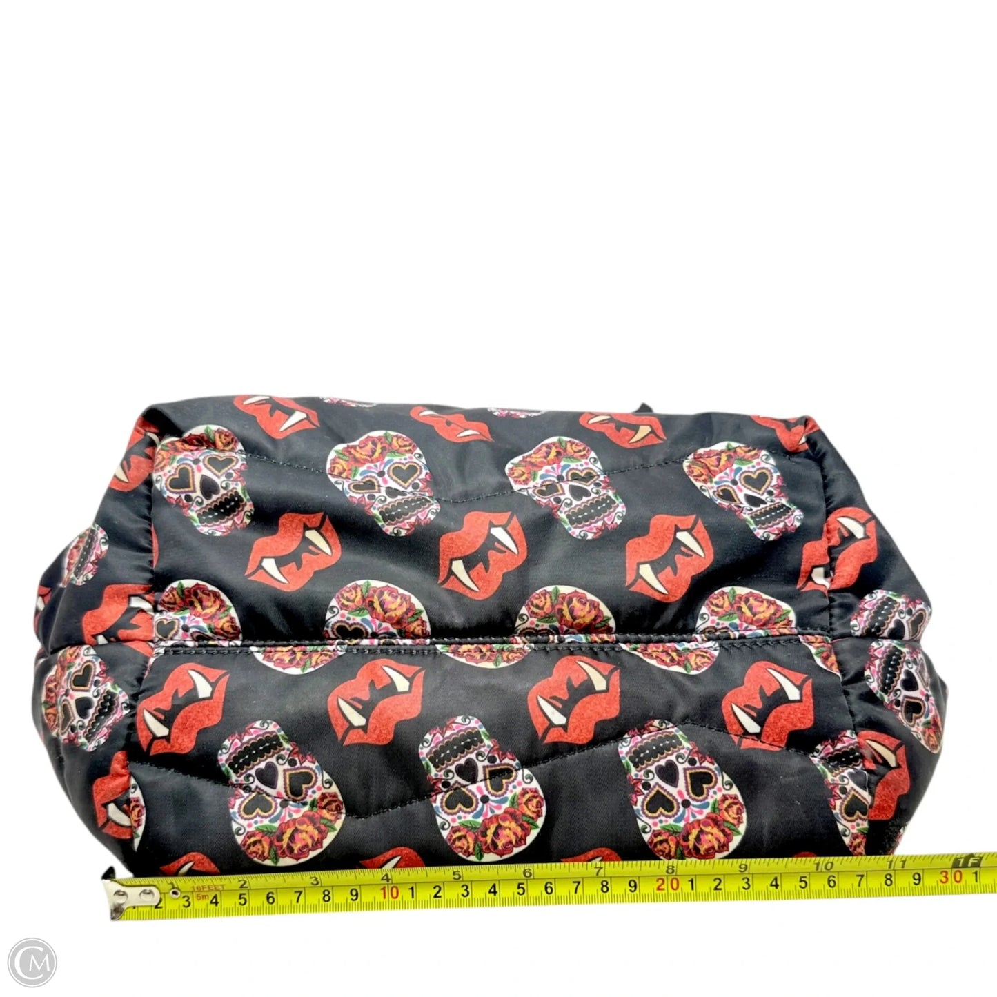 Sugar Skull Vampire Lips Quilted Tote By Betsey Johnson, Size: Medium