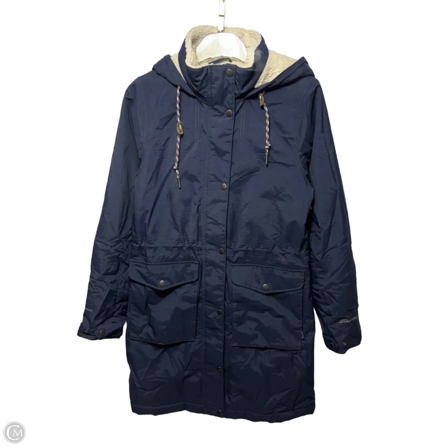 Coat Raincoat By Eddie Bauer In Navy, Size: S
