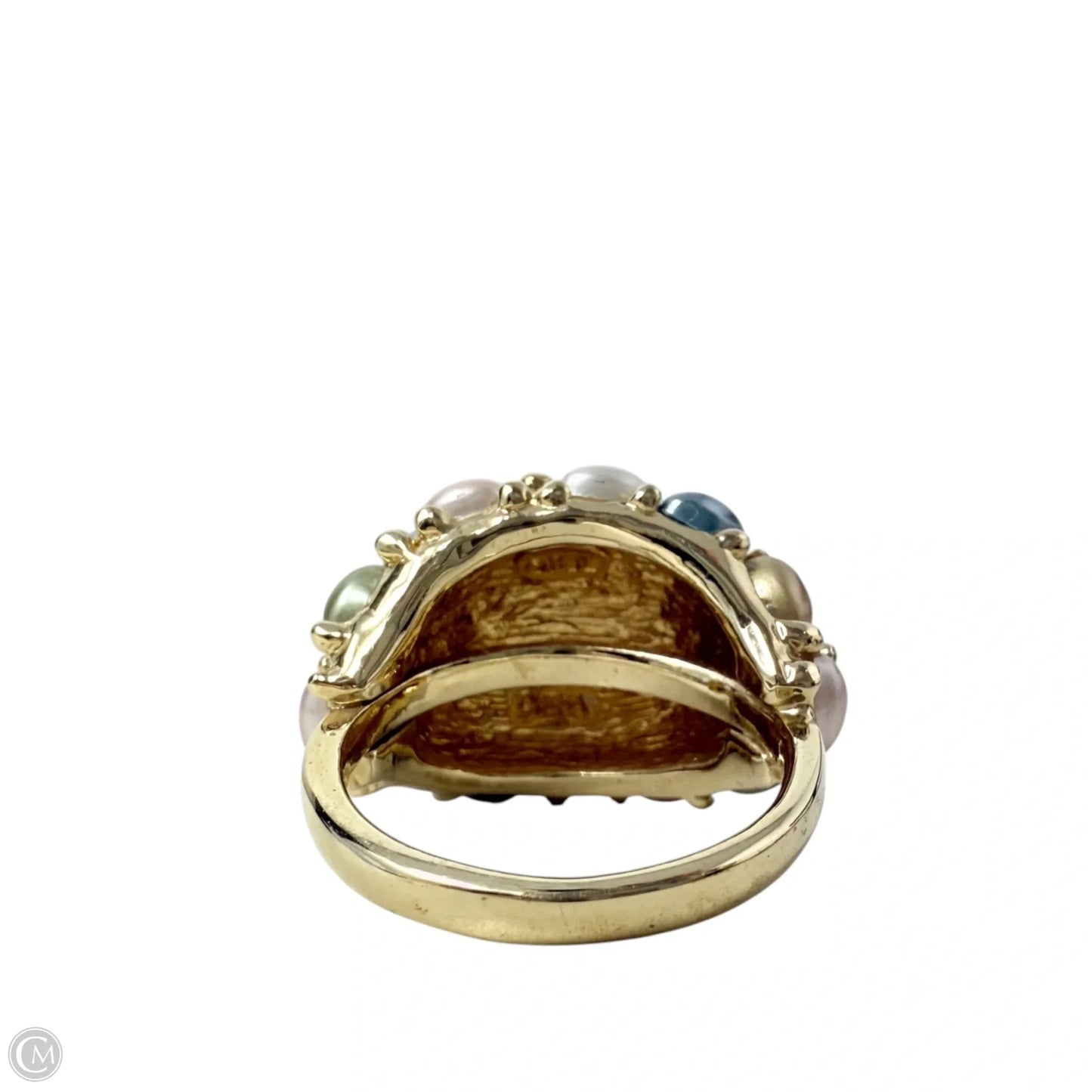 Multi-color Simulated Pearl Cluster Dome Cocktail Ring By Kenneth J Lane, Size: 11