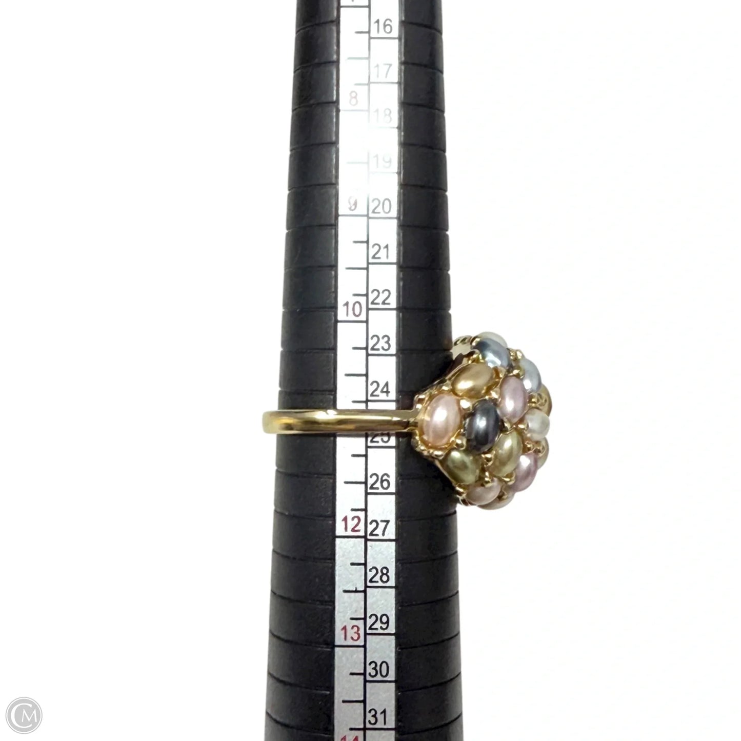 Multi-color Simulated Pearl Cluster Dome Cocktail Ring By Kenneth J Lane, Size: 11