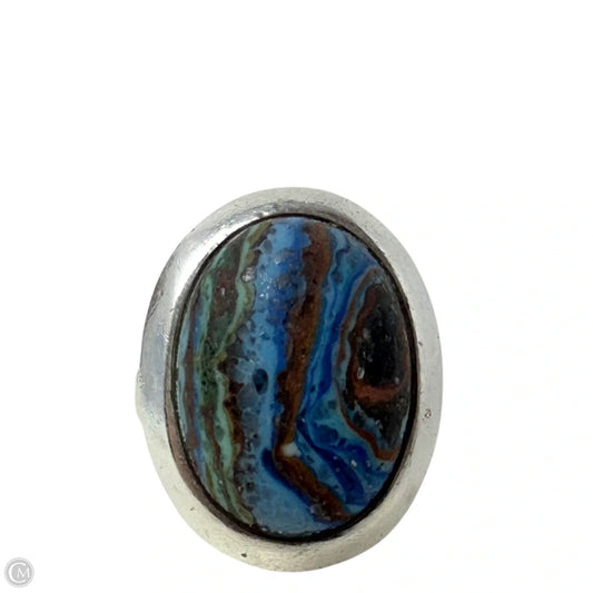 Sterling Silver & Rainbow Calsilica Ring, Size: 6