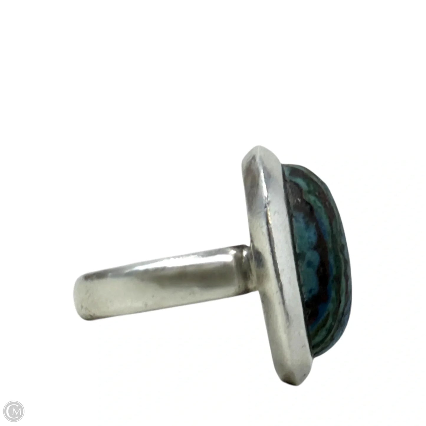 Sterling Silver & Rainbow Calsilica Ring, Size: 6