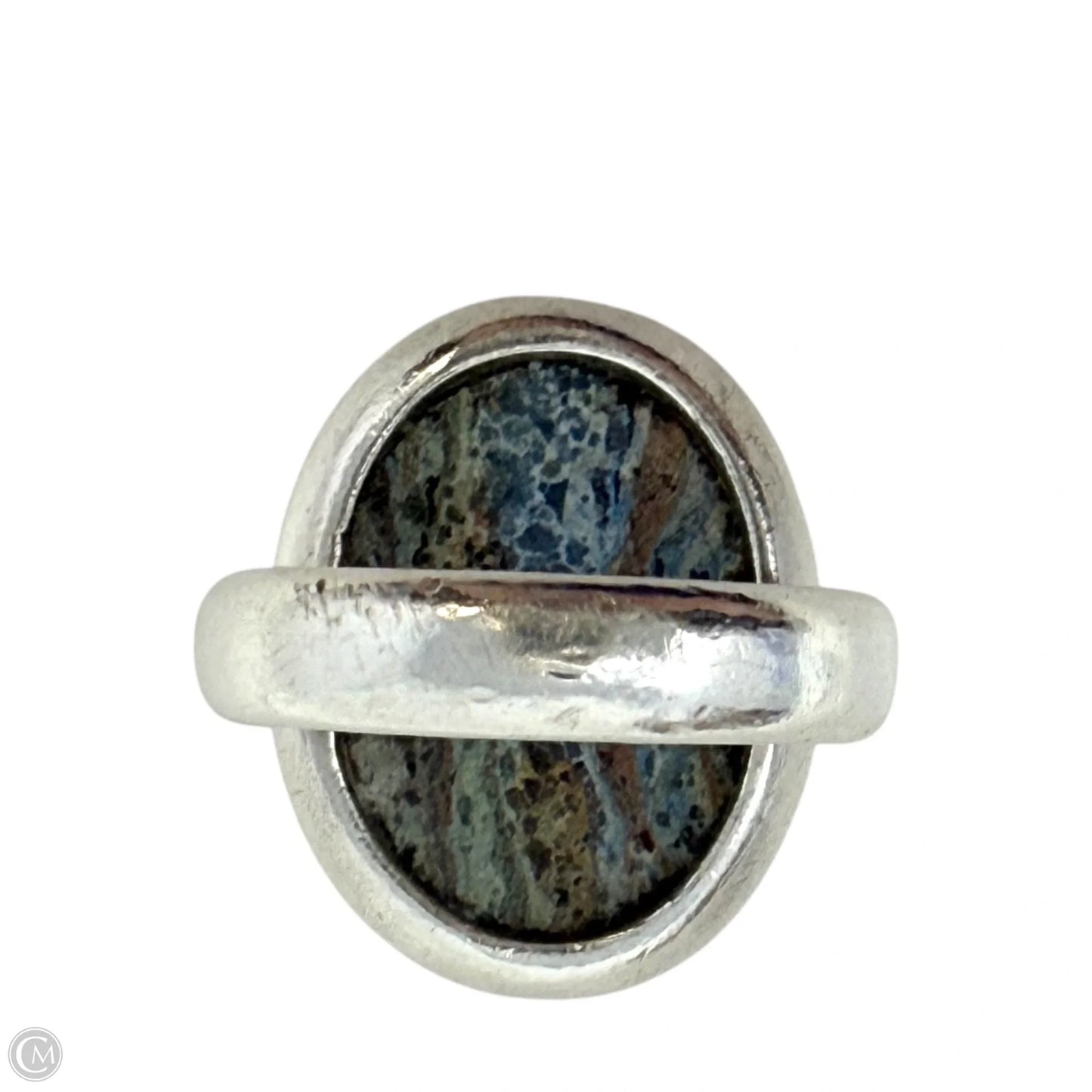 Sterling Silver & Rainbow Calsilica Ring, Size: 6