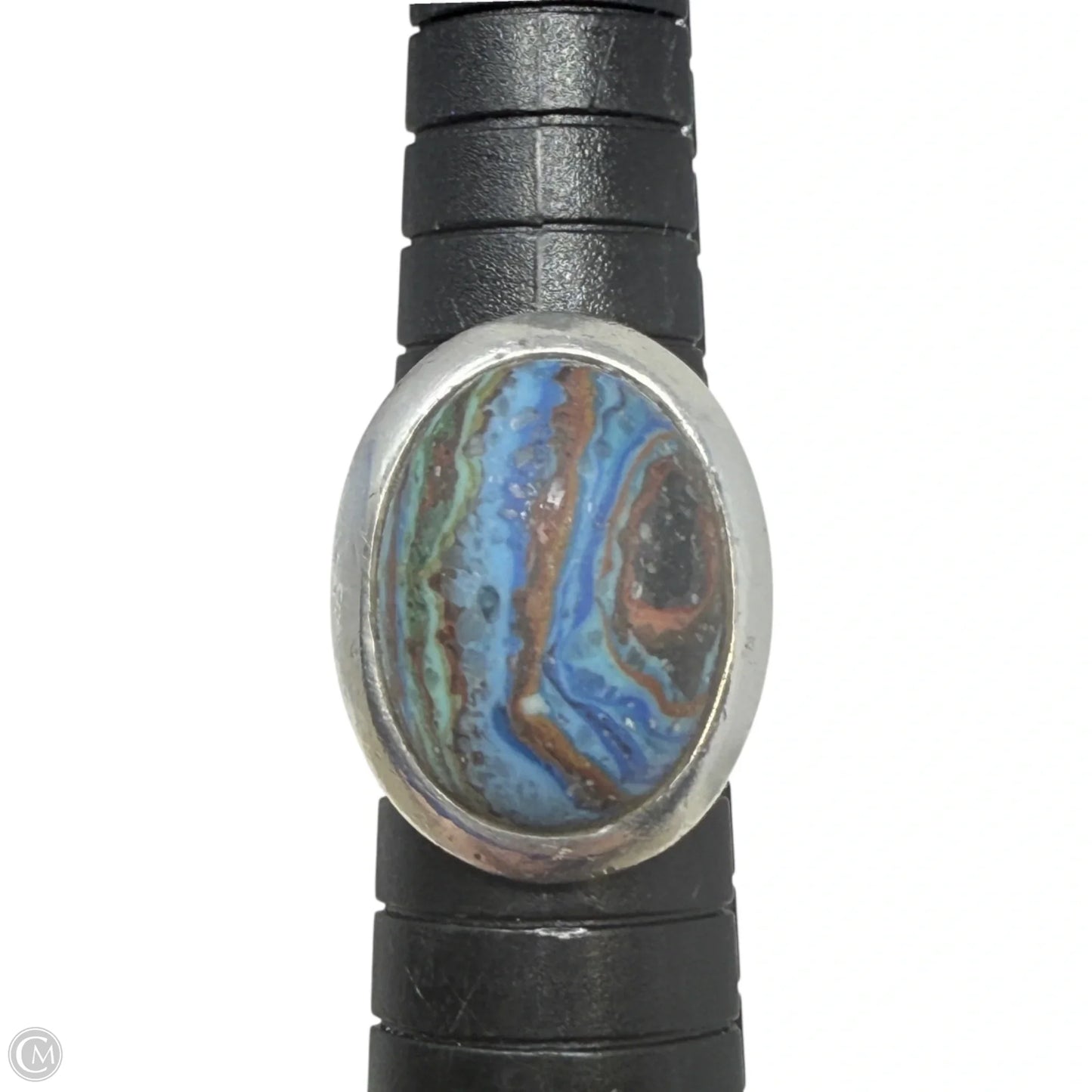 Sterling Silver & Rainbow Calsilica Ring, Size: 6