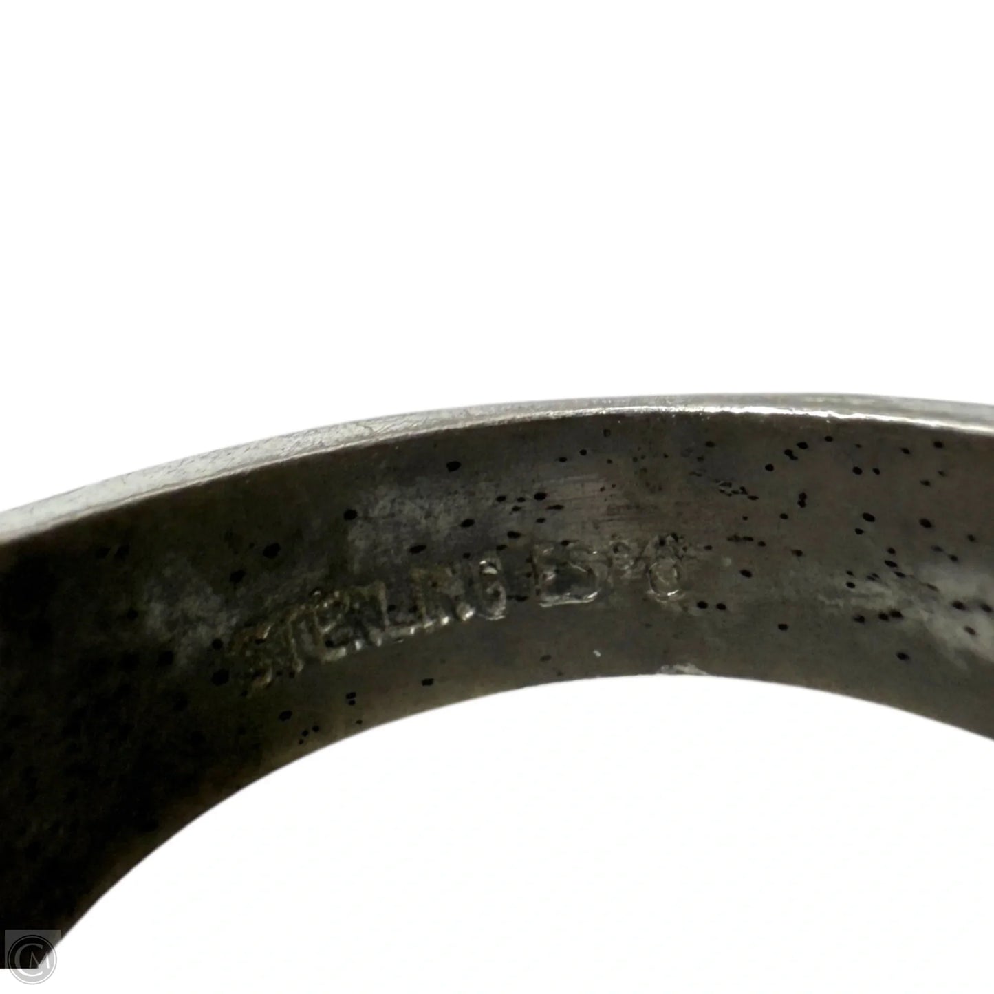 Vintage Sterling Silver Guilloche Enamel Ring By Joseph Esposito, Size: 7