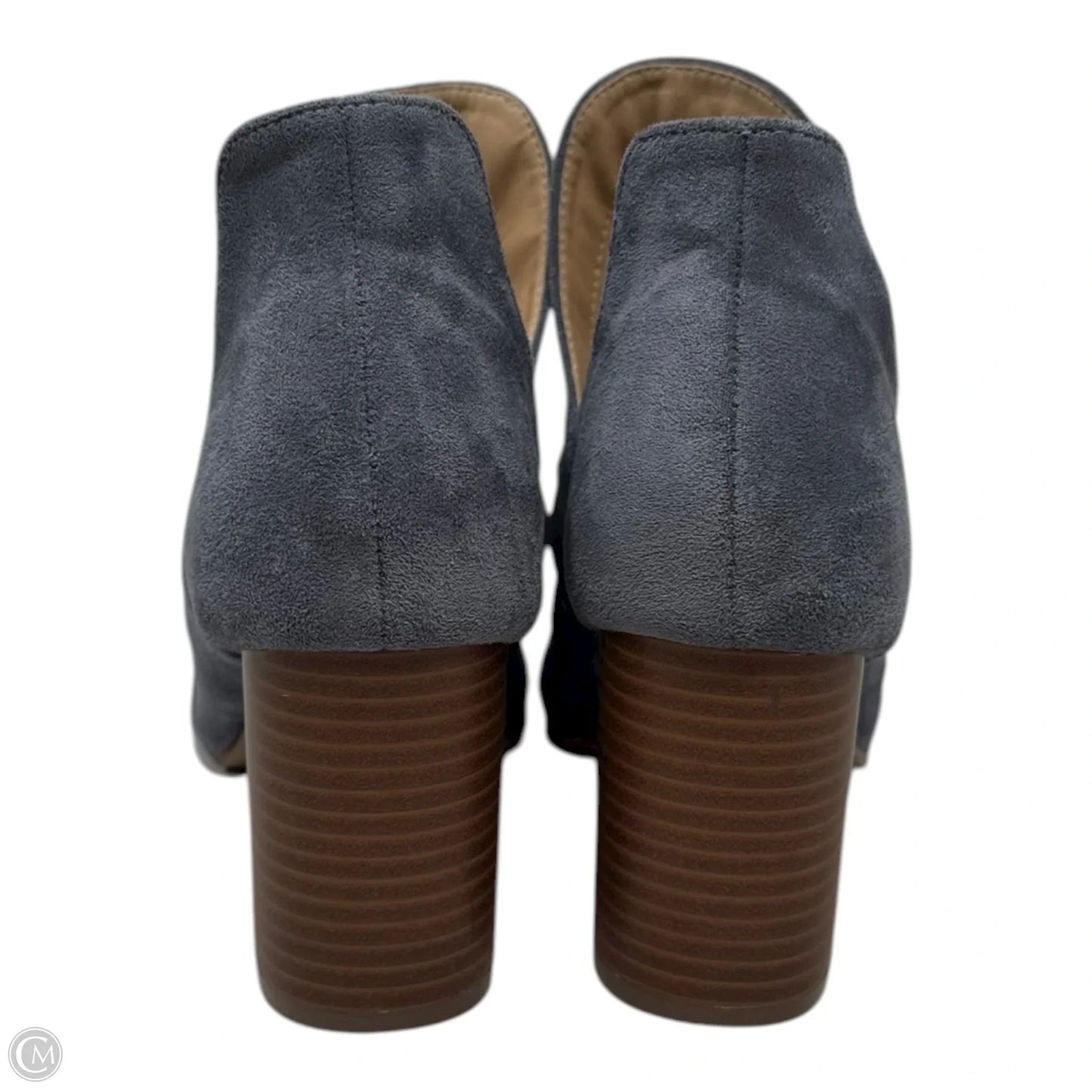 Raymay Faux Suede Cutout Peep-Toe Ankle Booties By Lulus In Grey, Size: 7