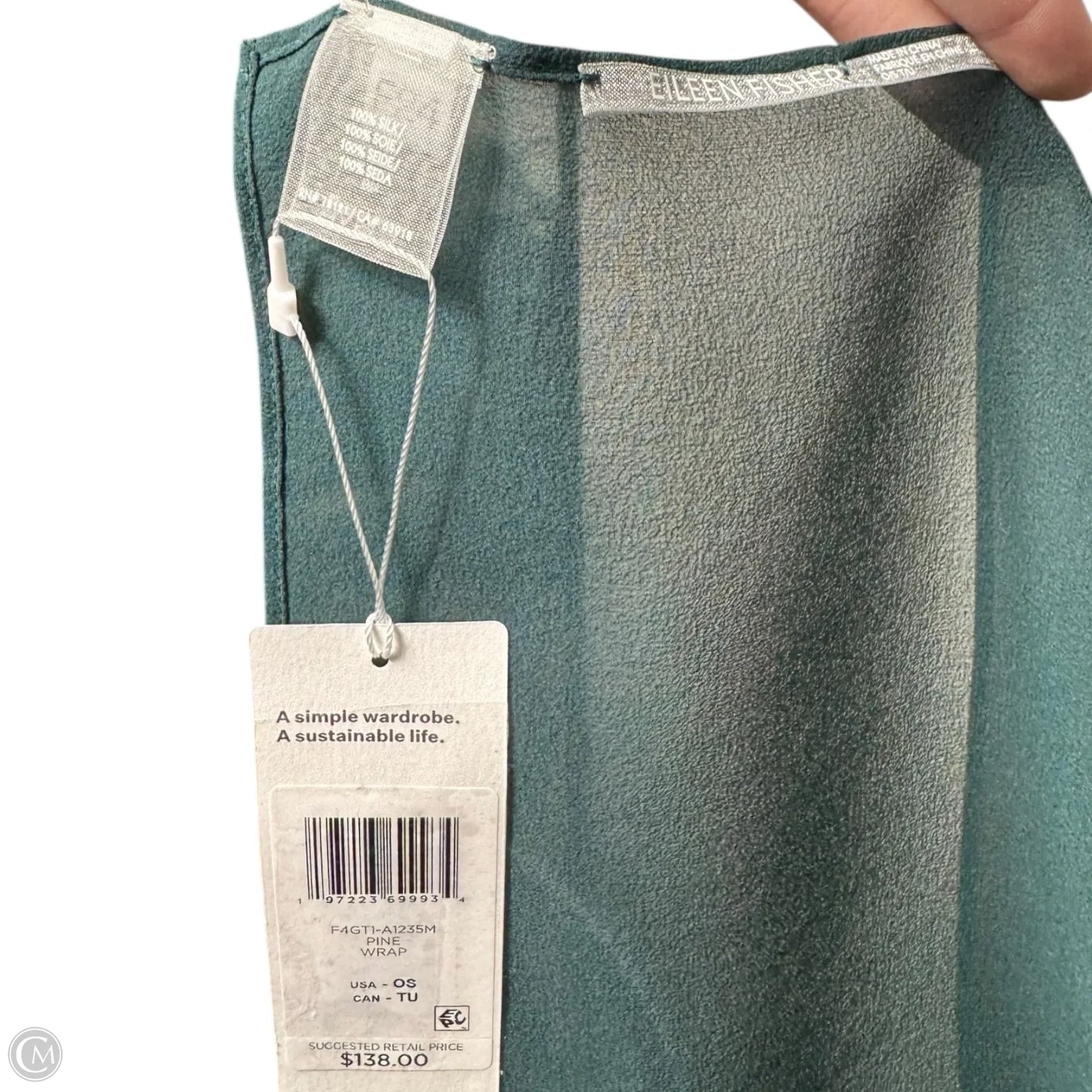 Sheer Silk Georgette Poncho By Eileen West In Green, Size: Osfm