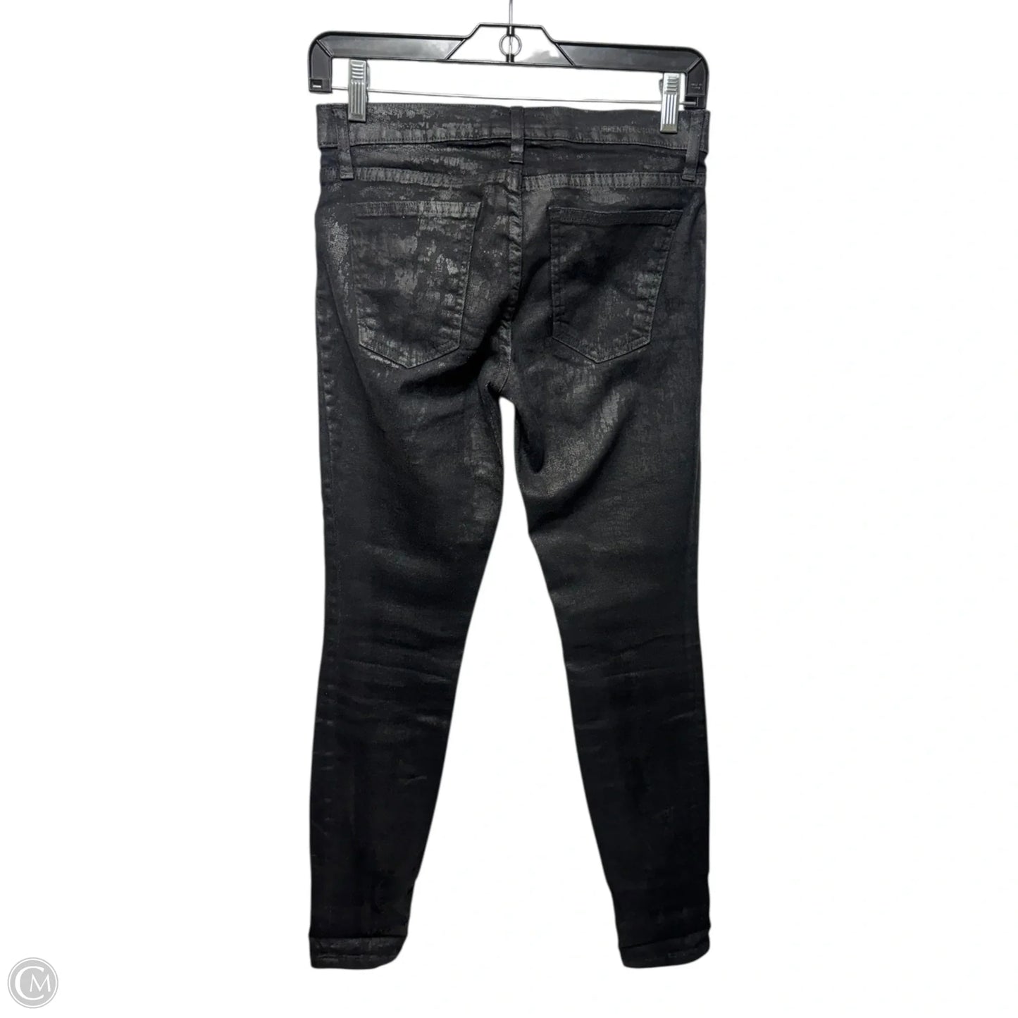Jeans Skinny By Current Elliott In Black, Size: 0