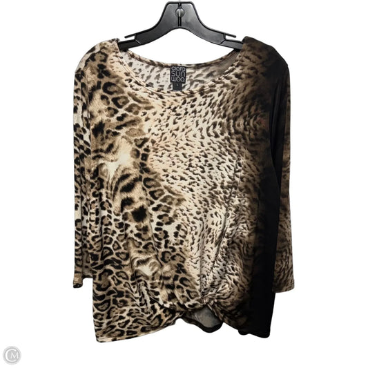 Top Long Sleeve By Clara Sun Woo In Animal Print, Size: L
