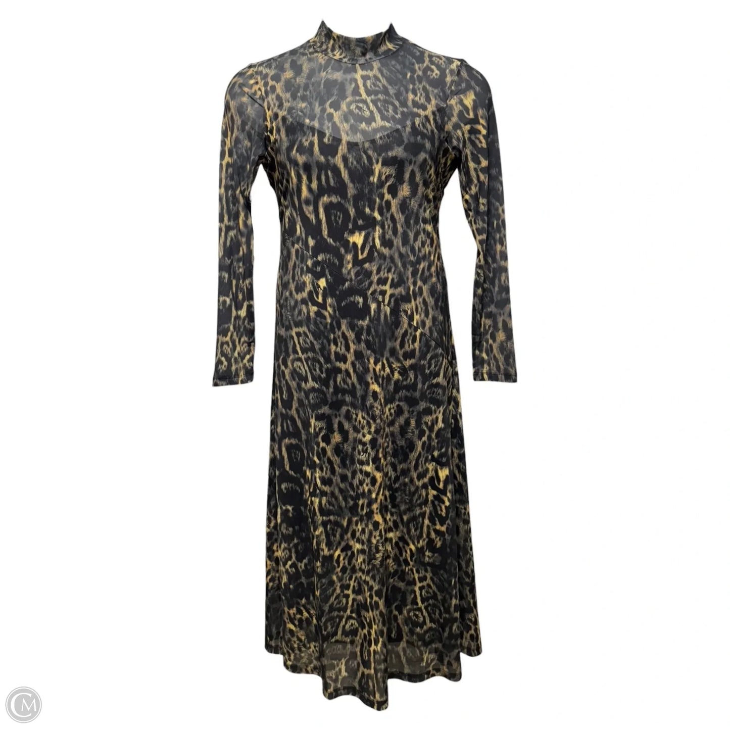 Hanna Leopard Mesh Dress Designer By All Saints In Animal Print, Size: 8