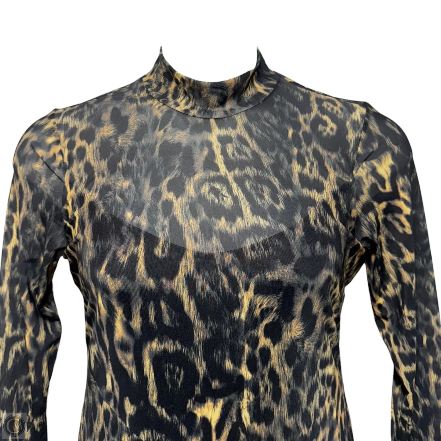 Hanna Leopard Mesh Dress Designer By All Saints In Animal Print, Size: 8