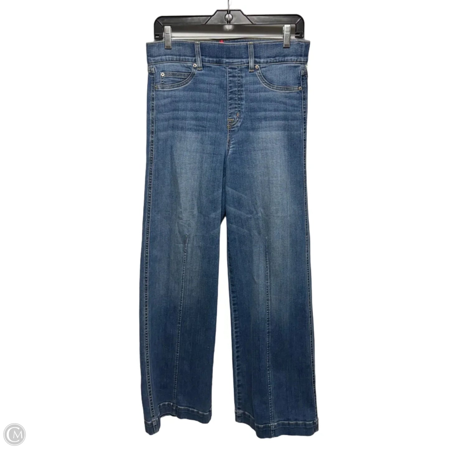 Seamed Front Wide Leg Jeans By Spanx In Vintage Indigo, Size: M