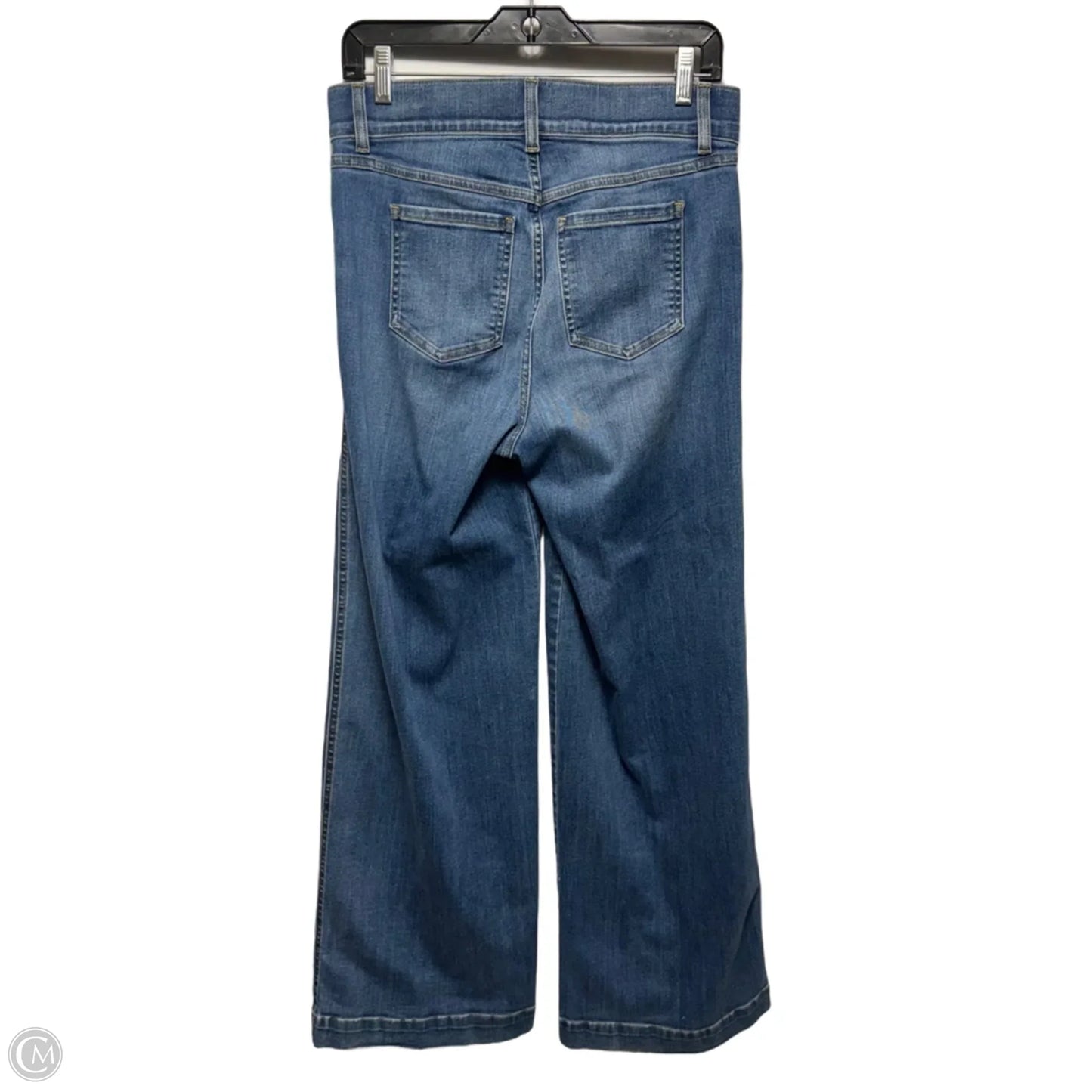 Seamed Front Wide Leg Jeans By Spanx In Vintage Indigo, Size: M