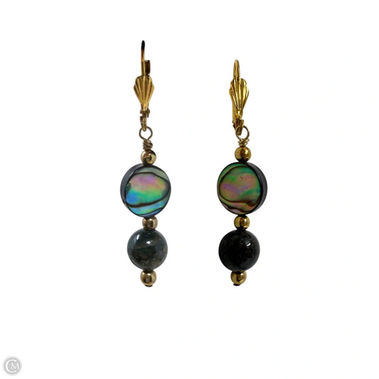 Abalone & Stone Beaded Dangle Earrings