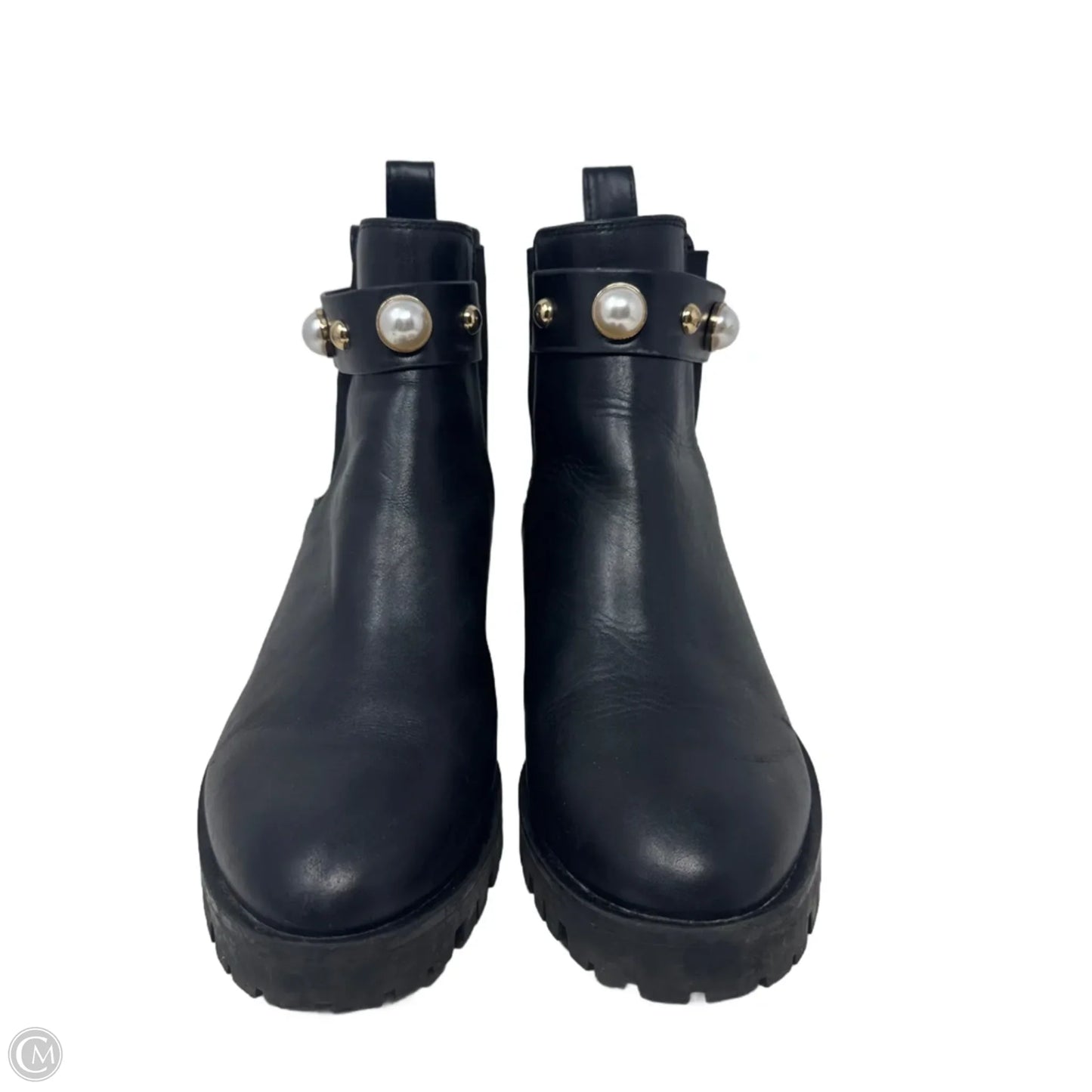 Pola Faux Pearl Studded Chelsea Bootie Designer By Karl Lagerfeld In Black, Size: 8