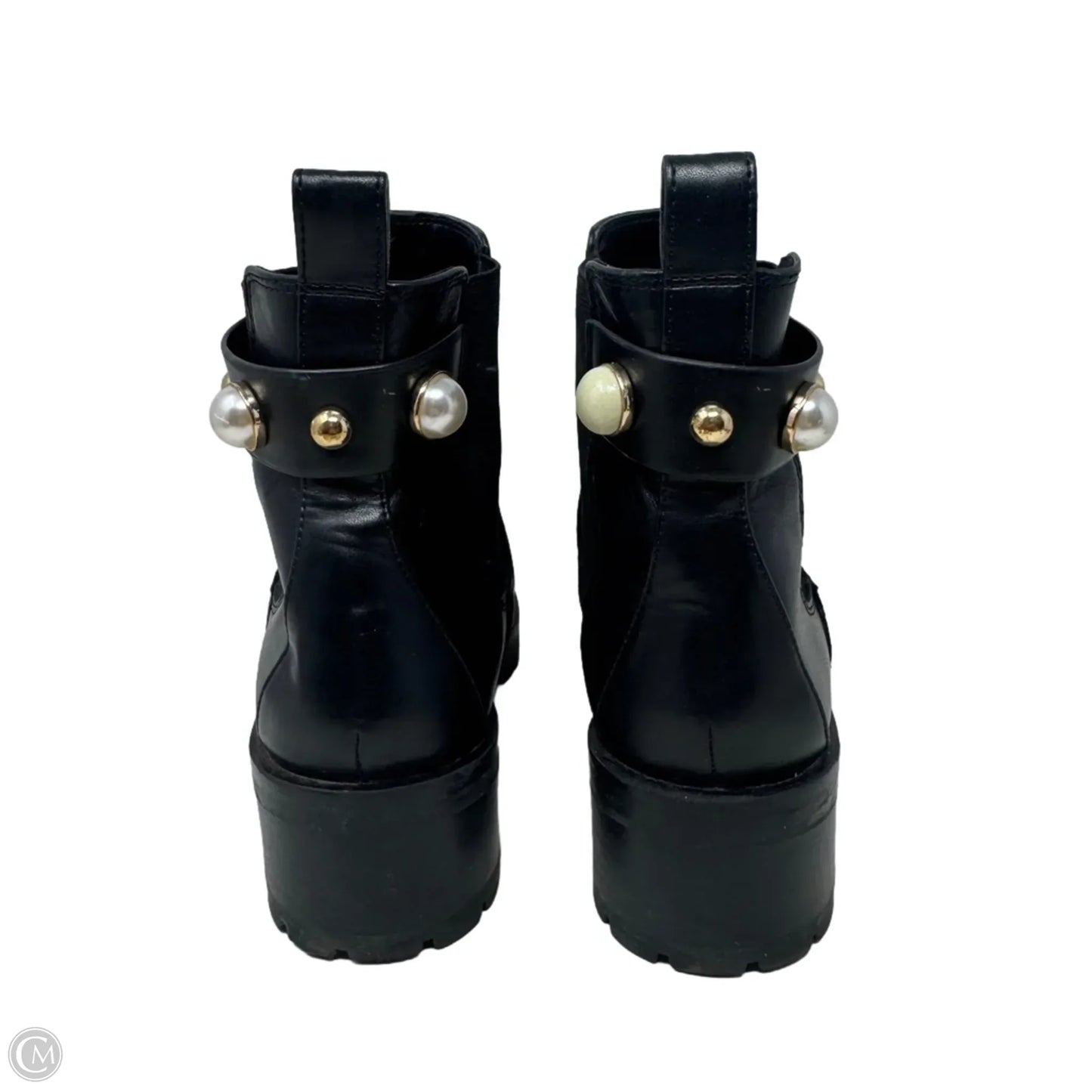 Pola Faux Pearl Studded Chelsea Bootie Designer By Karl Lagerfeld In Black, Size: 8