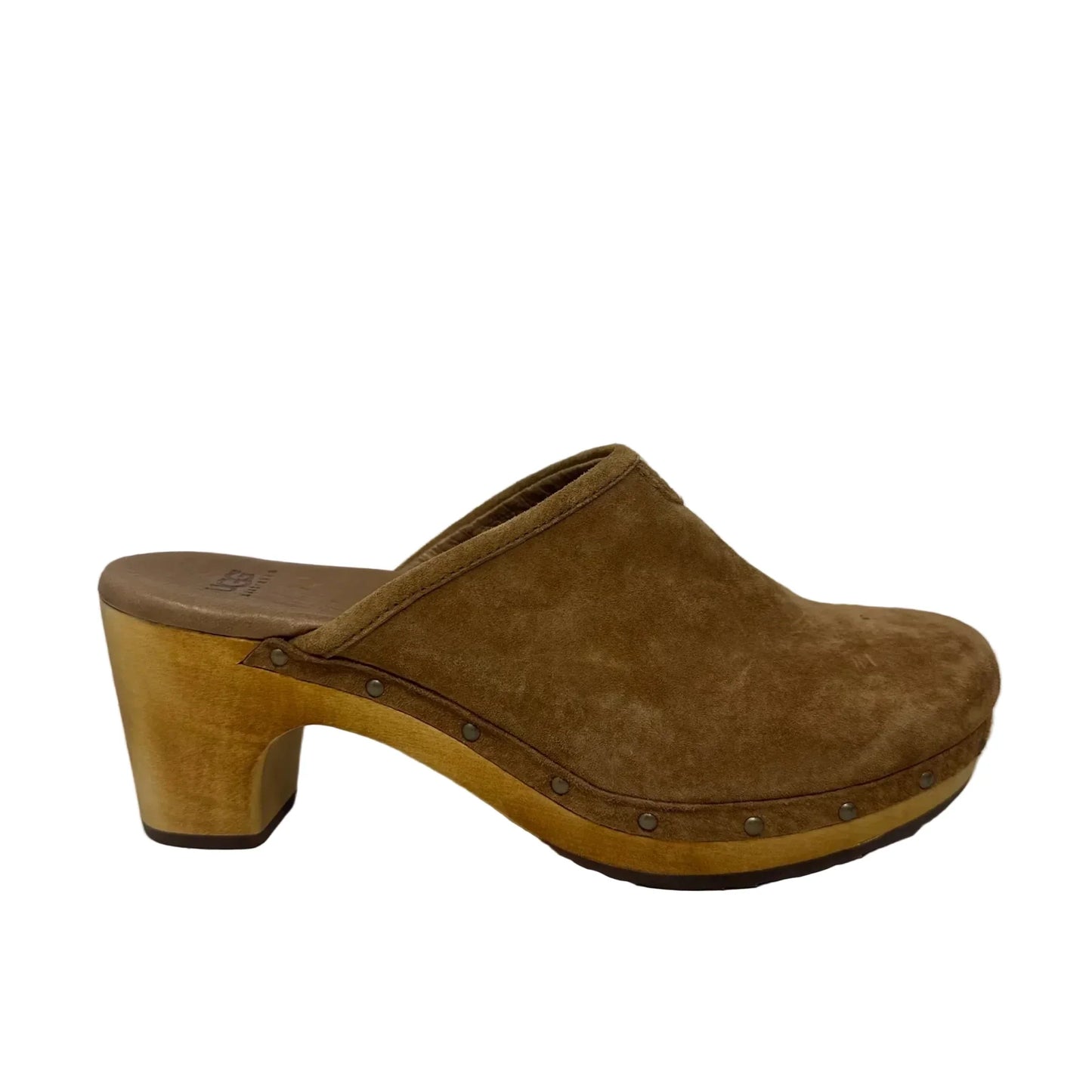 Abie Clog Shoes Designer By Ugg In Tan, Size: 8