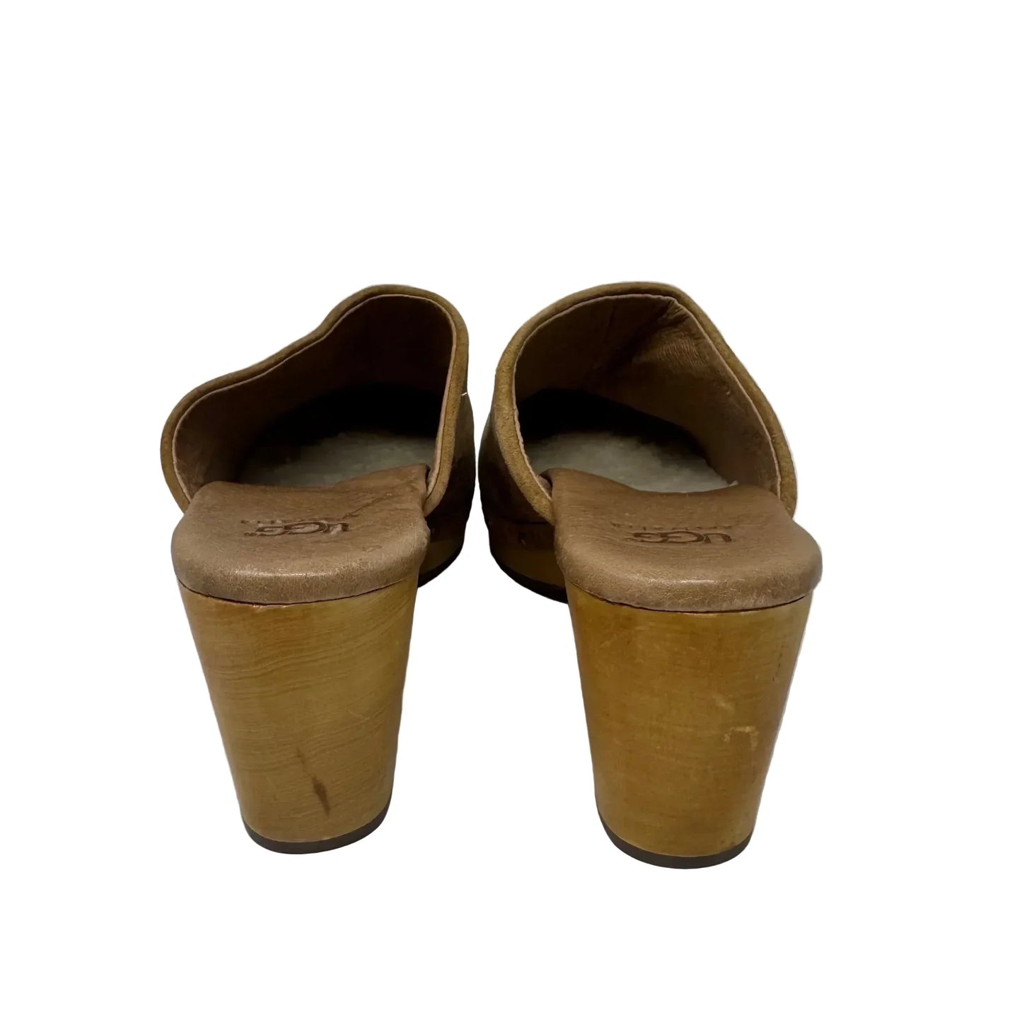Abie Clog Shoes Designer By Ugg In Tan, Size: 8