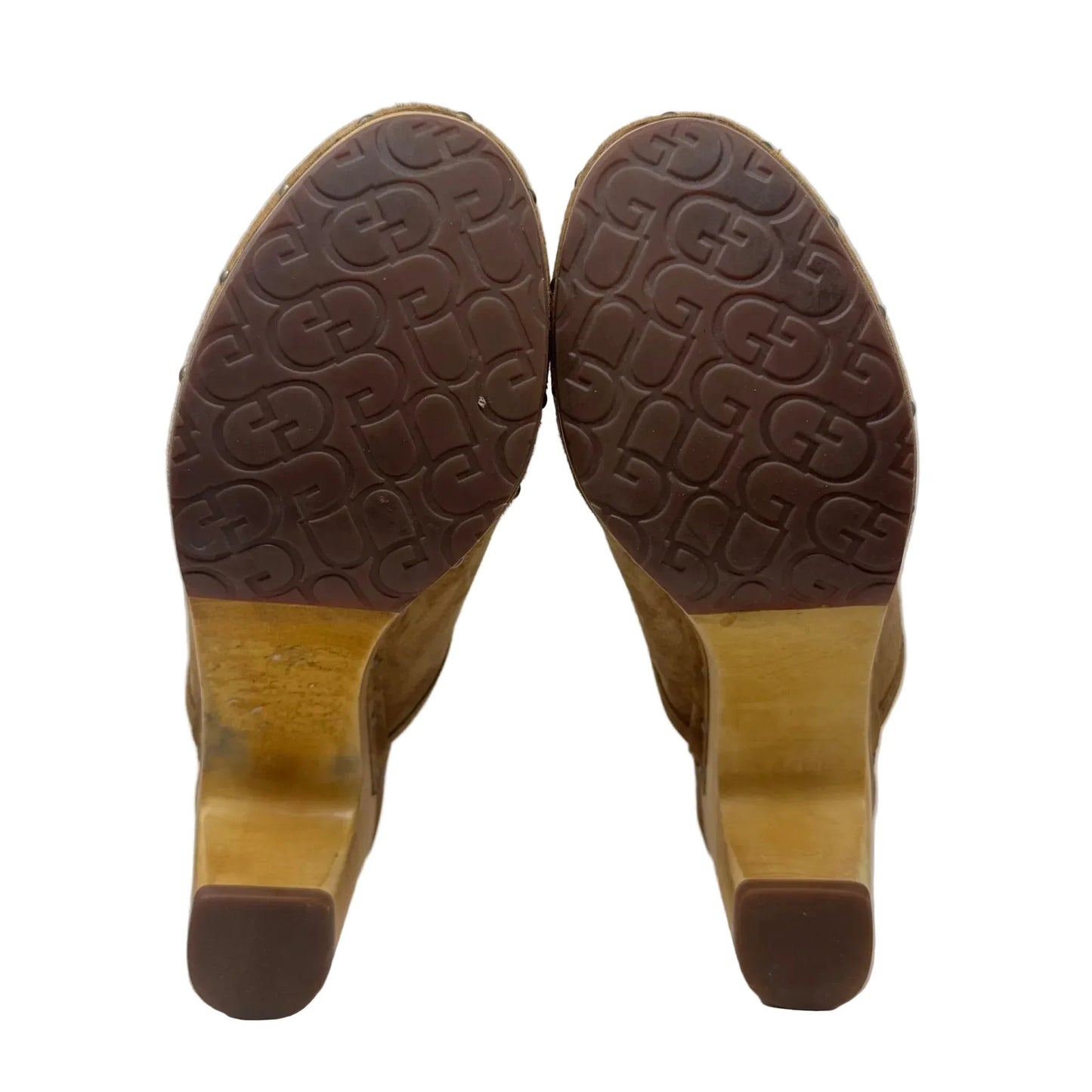 Abie Clog Shoes Designer By Ugg In Tan, Size: 8