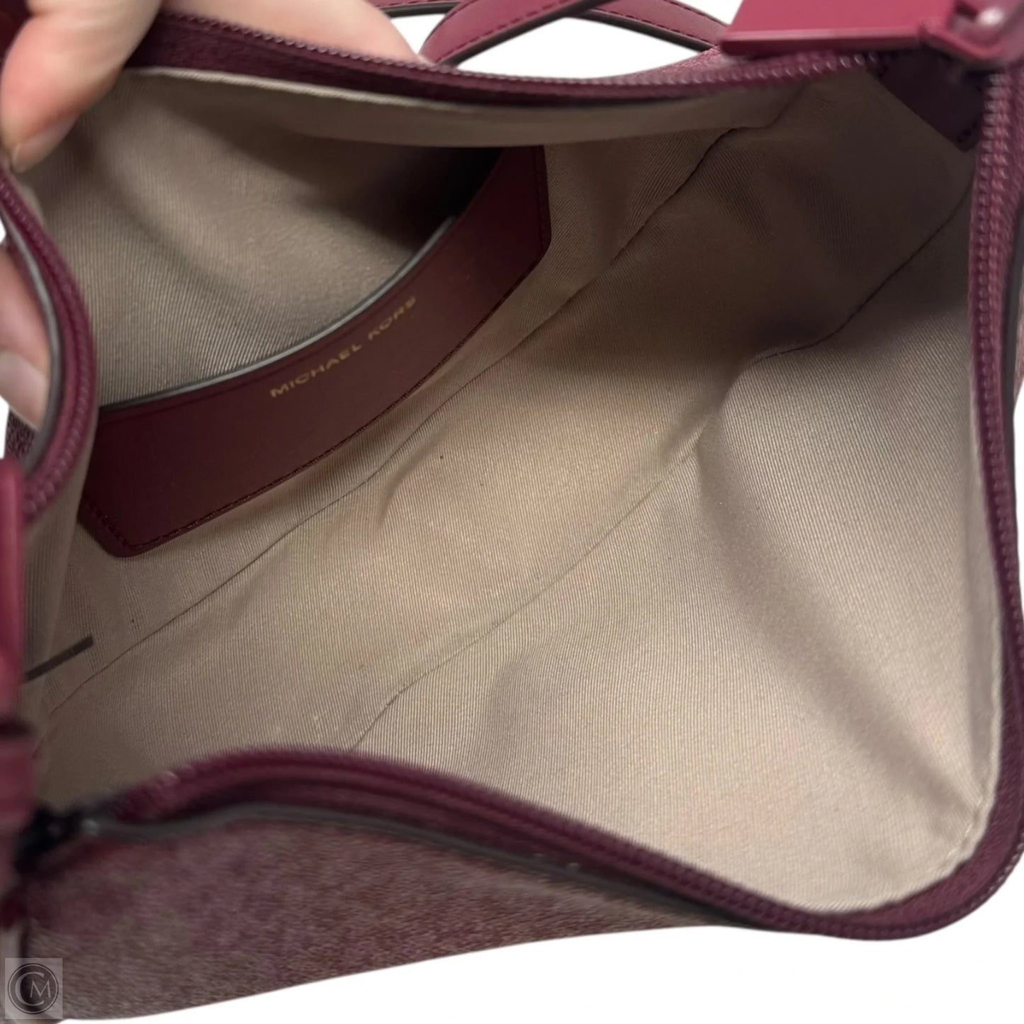 Convertible Half Moon Handbag Leather By Michael By Michael Kors, Size: Small