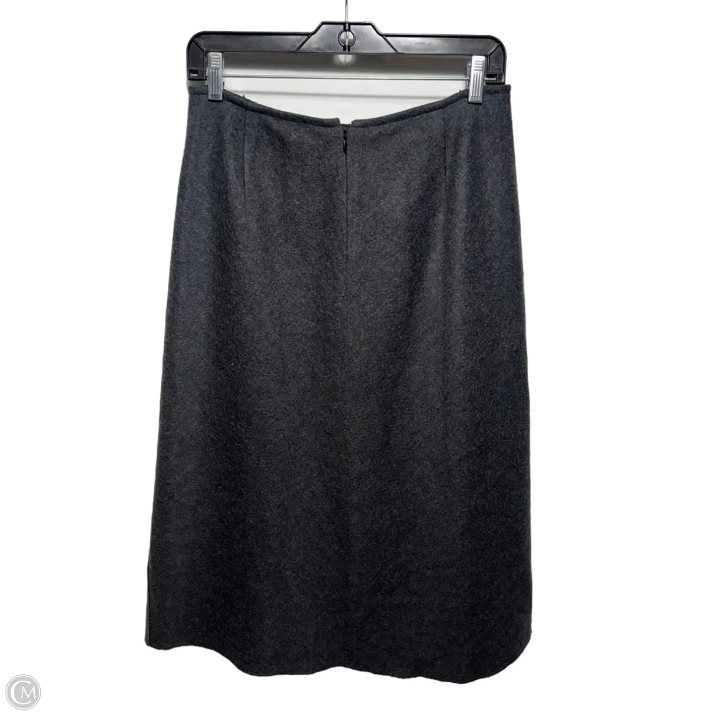 Wool Midi Skirt Designer By Lafayette 148 In Grey, Size: 6