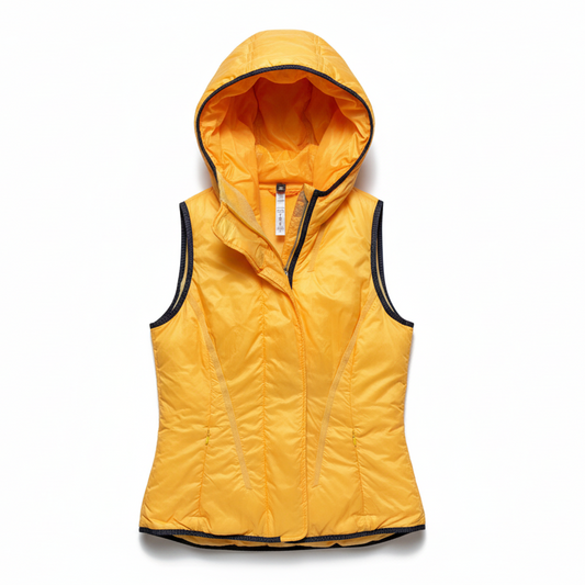 Fleece Lined Hooded Glacier Vest By Lululemon In Yellow, Size: 6