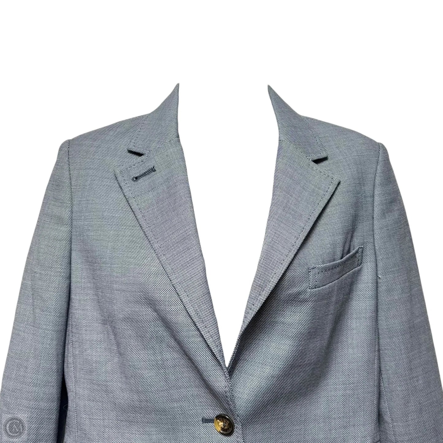 Stretch Wool Blazer Designer By Tory Burch In Blue, Size: 4