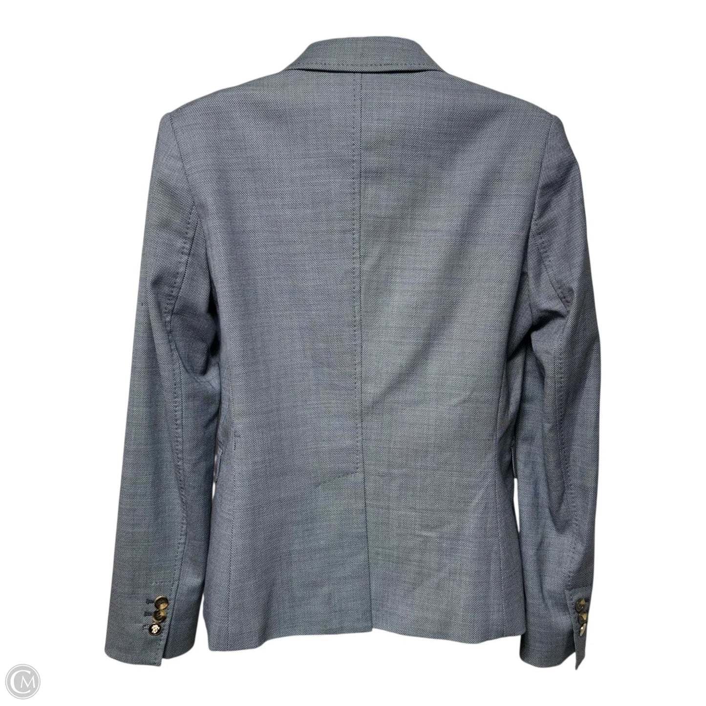 Stretch Wool Blazer Designer By Tory Burch In Blue, Size: 4