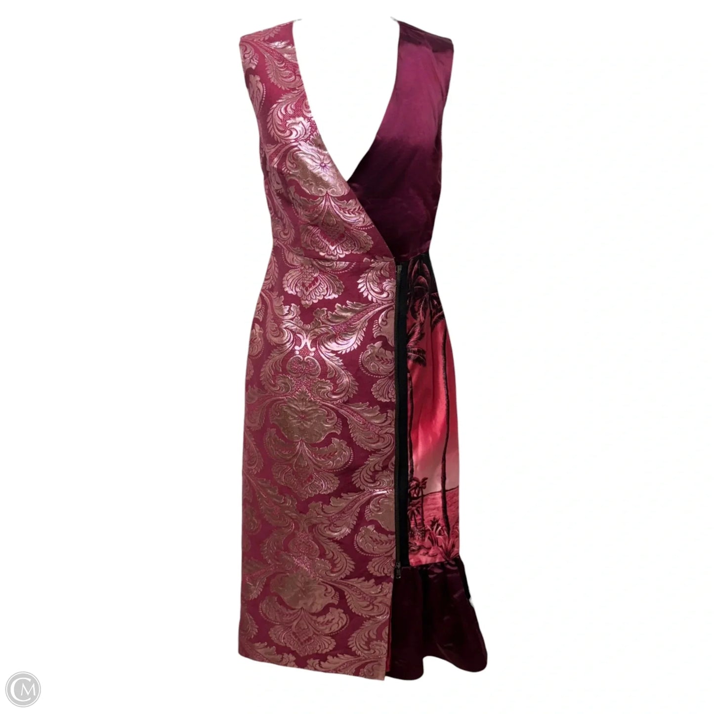 Zip Wrap Cocktail Dress By Christian Pellizari In Red, Size: M (estimated)
