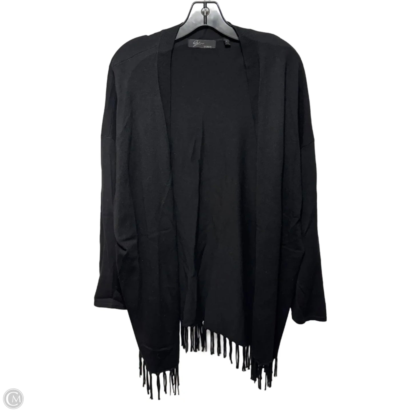 Sweater Cardigan By Elan In Black, Size: 1x