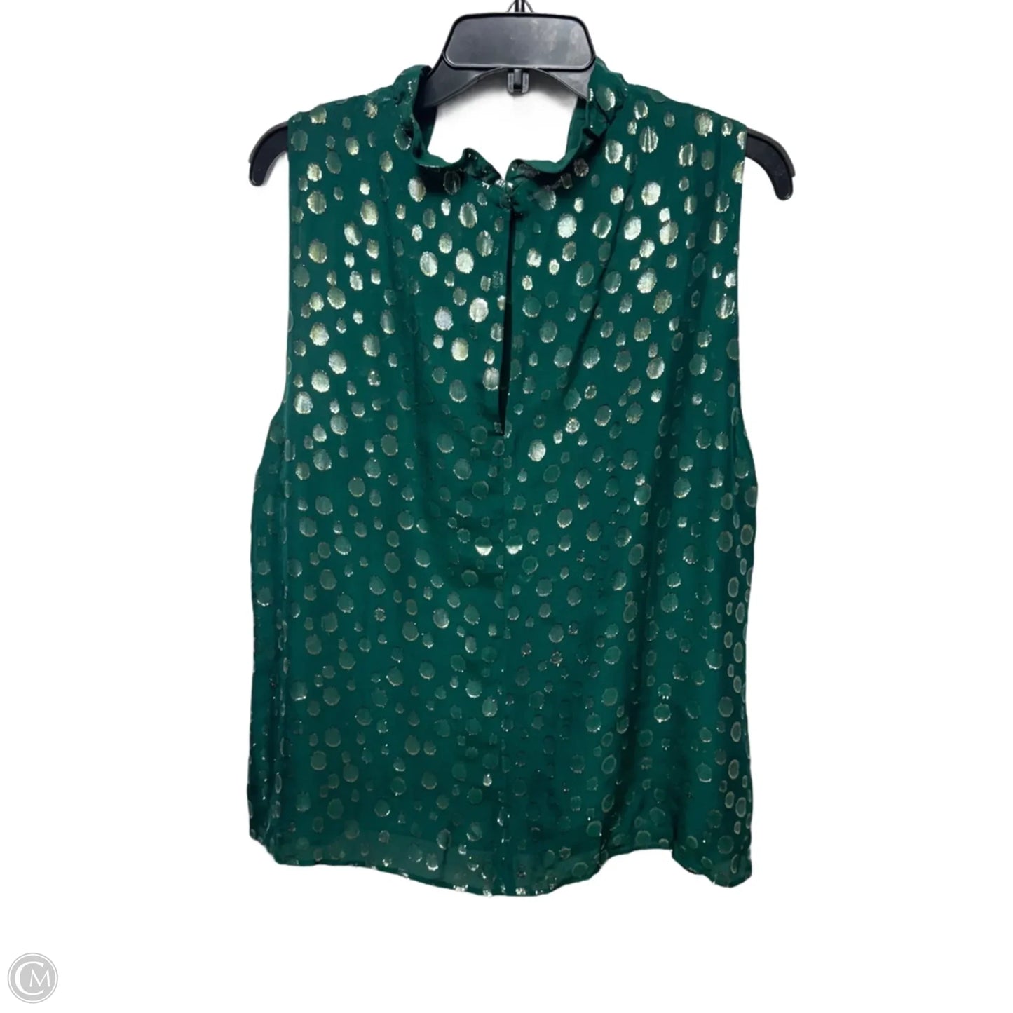 Rayalynne Silk Top Sleeveless Designer By Lilly Pulitzer In Villa Green Silk Bubbly Clip, Size: Xl