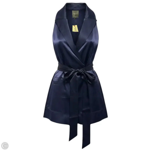 Tailored Satin Longline Vest By Ted Baker In Navy, Size: S (1)