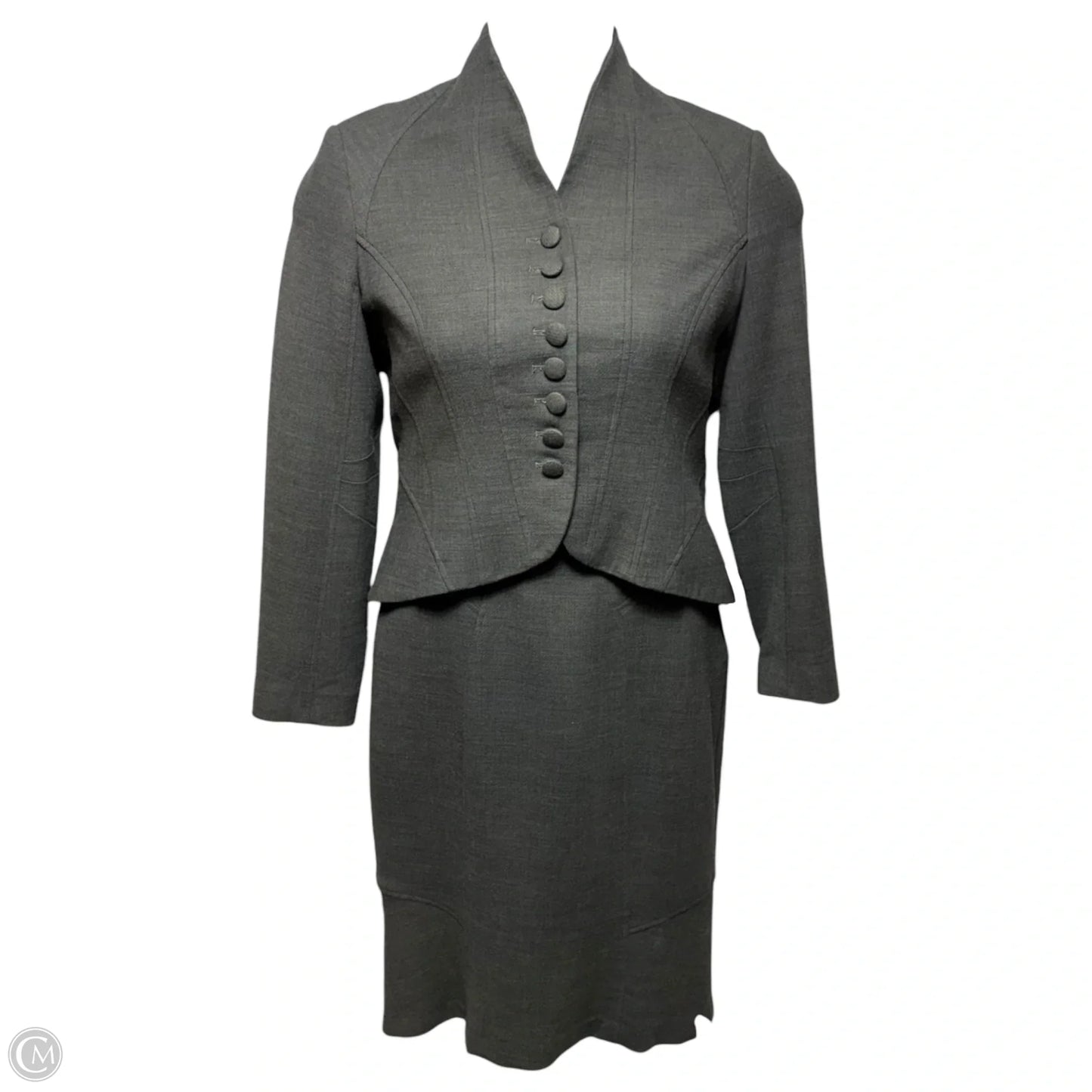 Structured Wool Blend Dress & Blazer Set 2pc By Yigal Azrouel In Grey, Size: 10