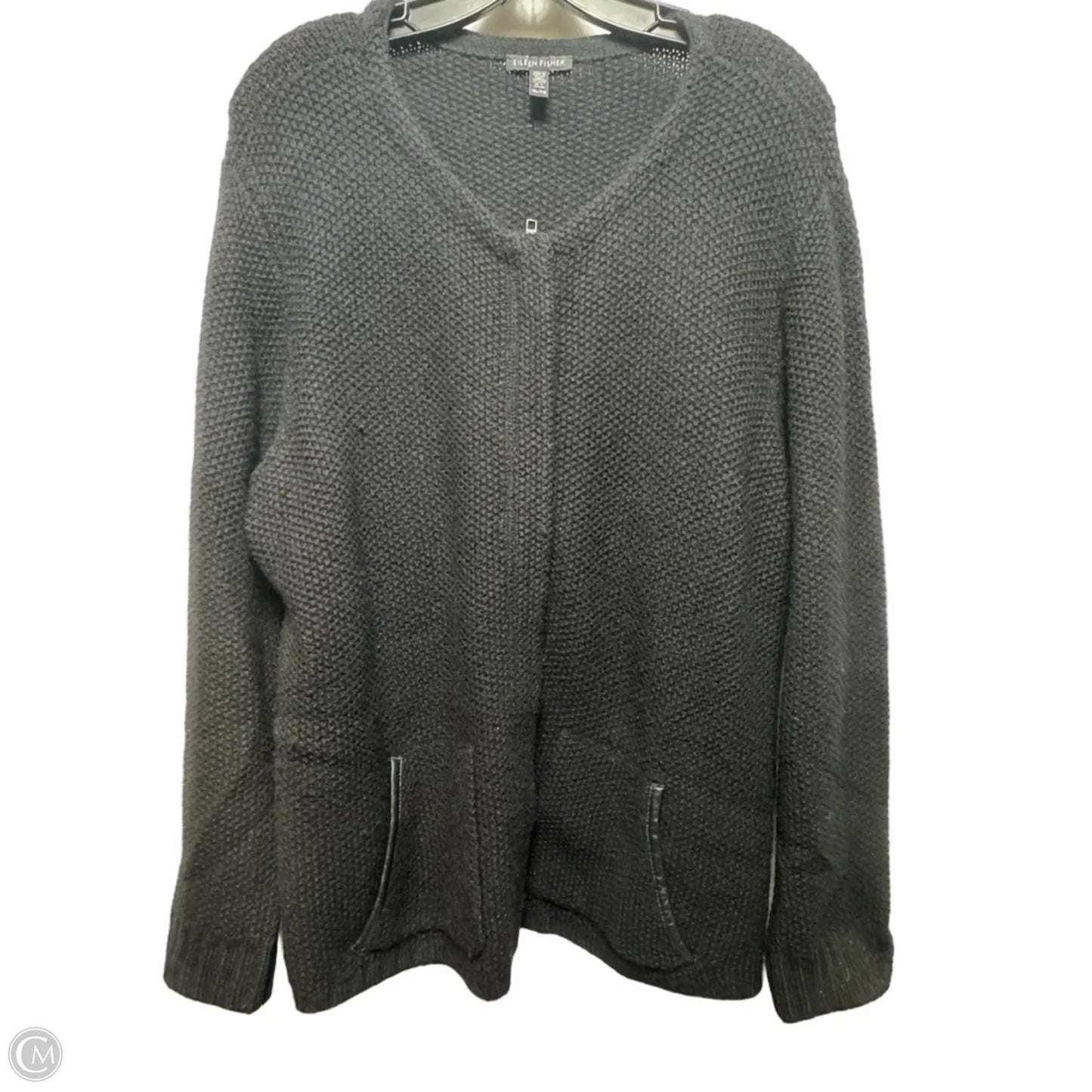 Sweater Cardigan By Eileen Fisher In Black, Size: Xl
