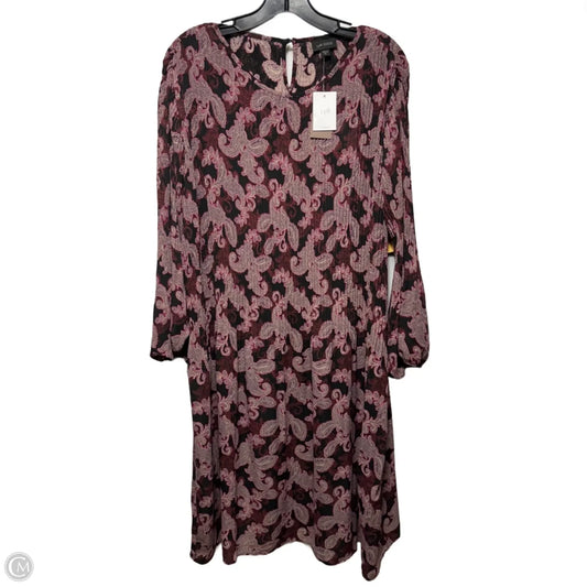 Pleated Dress Casual Midi By J. Jill In Multi-colored, Size: 2x