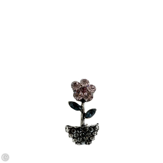Tiny Rhinestone Flower Pot Pin