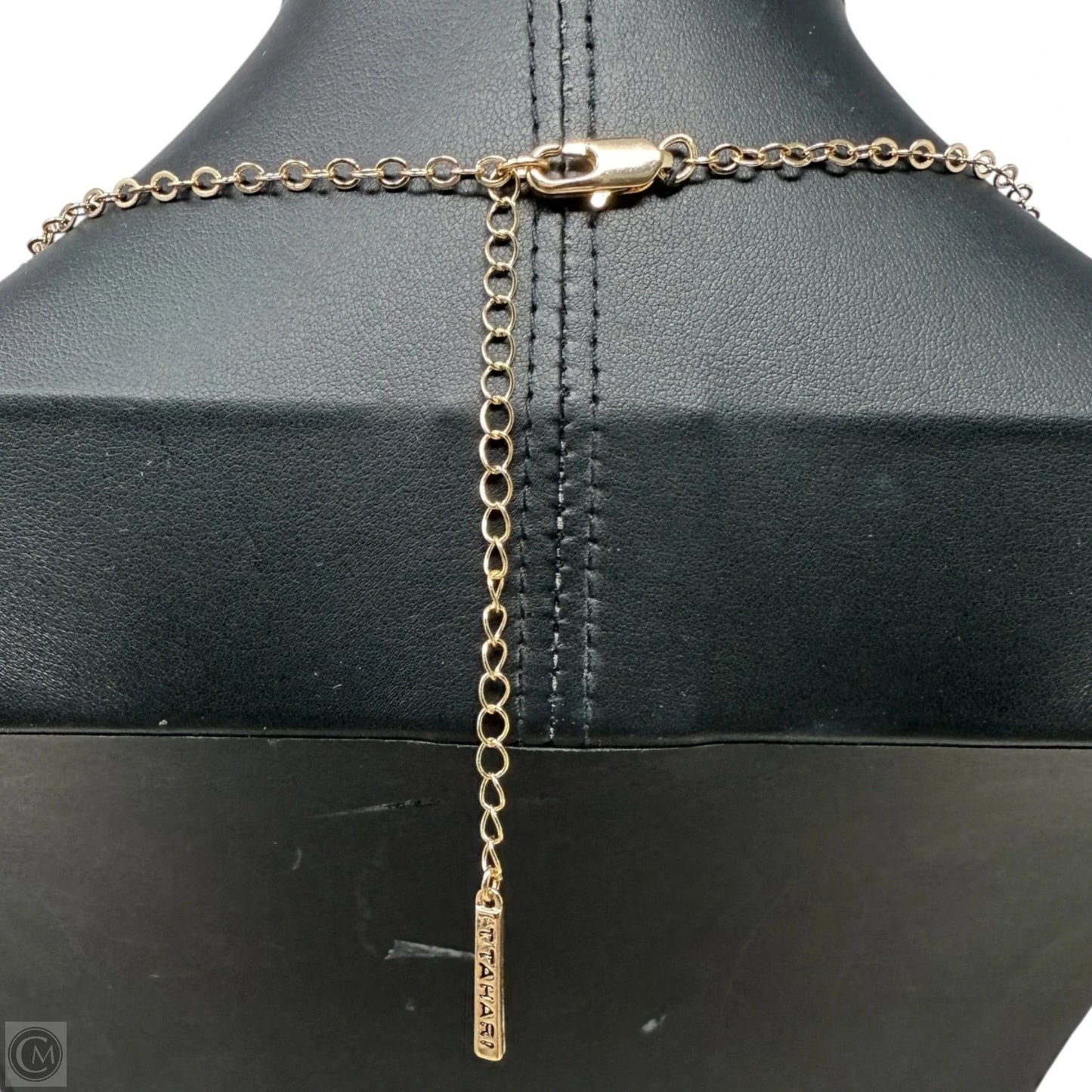 Gold Tone Blue Stone & Crystal Accent Station Necklace By Tahari