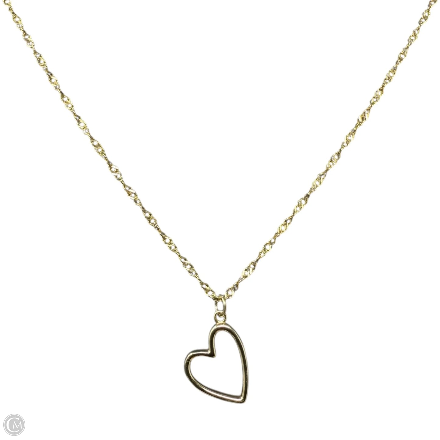 Gold Over Sterling Silver Open Heart Pendant Necklace