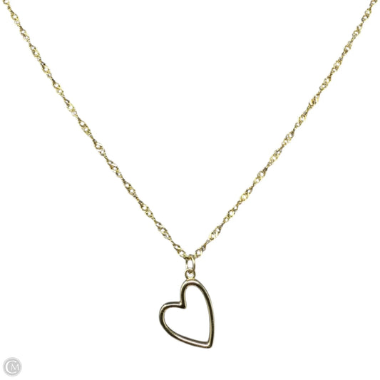 Gold Over Sterling Silver Open Heart Pendant Necklace