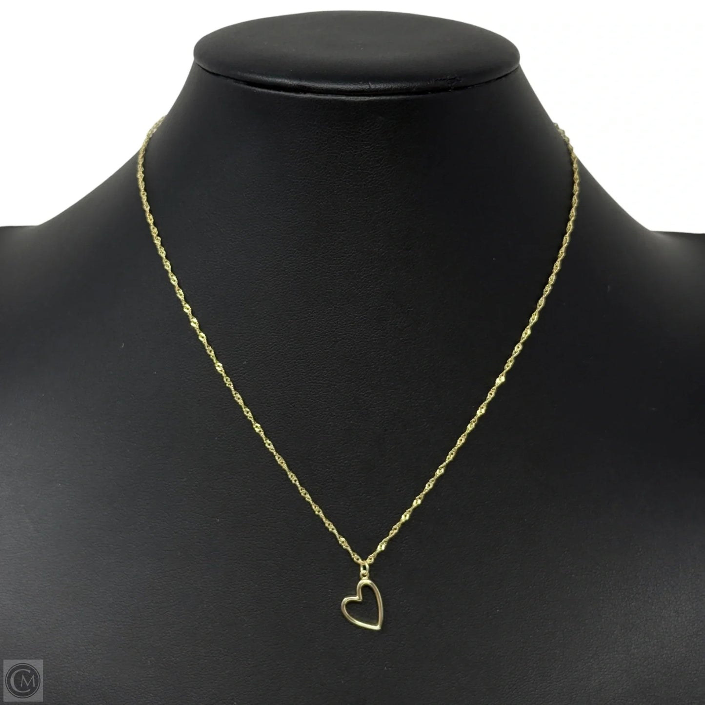 Gold Over Sterling Silver Open Heart Pendant Necklace