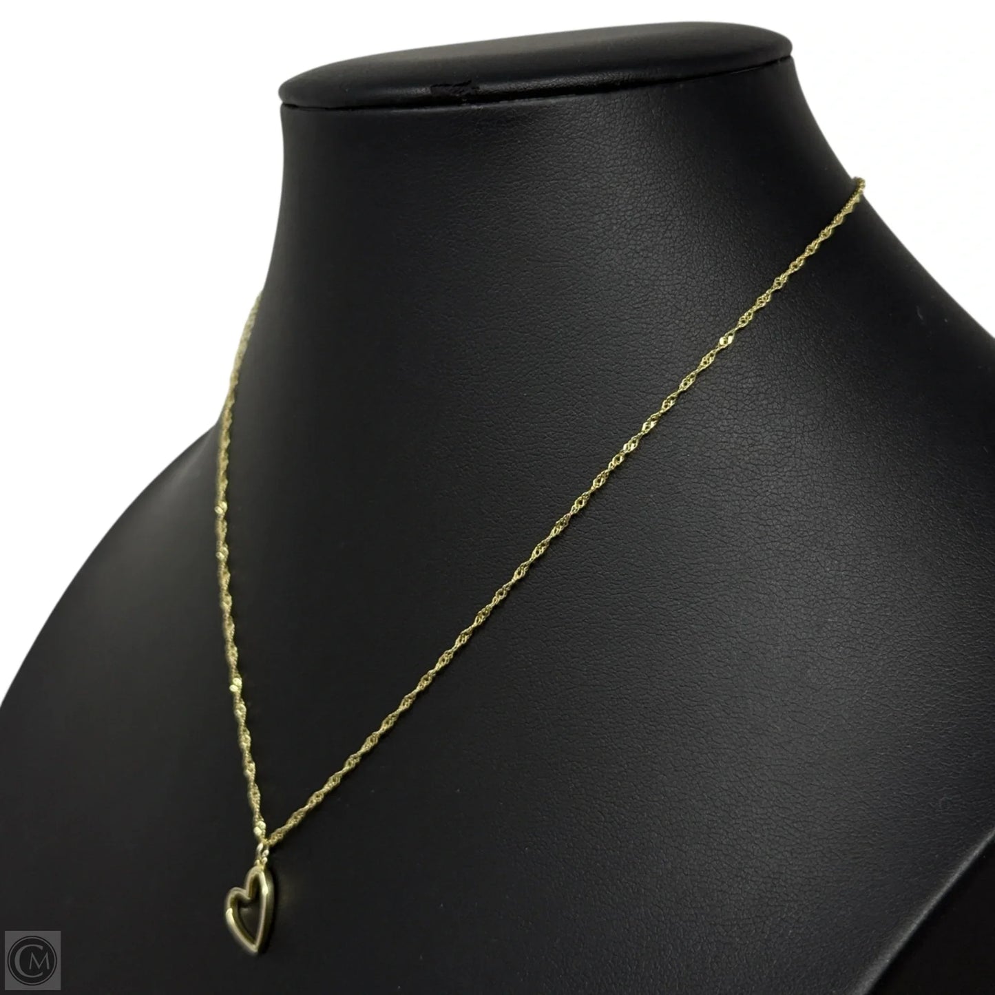 Gold Over Sterling Silver Open Heart Pendant Necklace