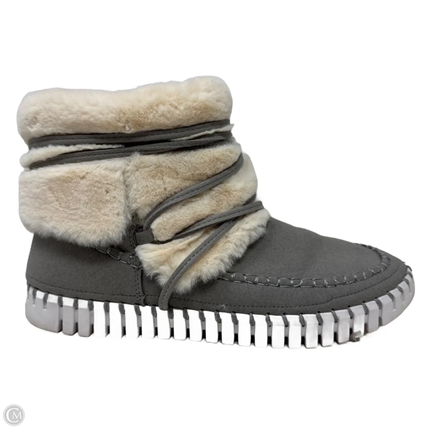 Tulip Faux Fur Ankle Booties By Ilse Jacobsen In Grey, Size: 10
